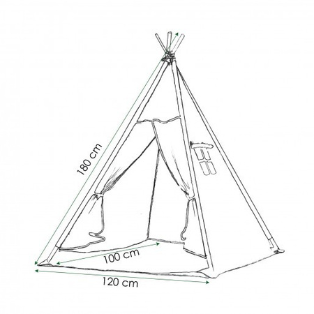 Tipi Tente, Tente pour Enfants Tipi, Motif Zig Zag, Tente de Jeu avec Tapis de Sol et 2 Coussins