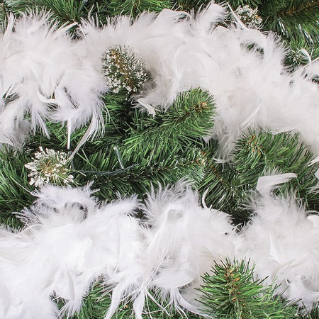Federgirlande in Weiß, 300 cm lang für Party, Babyshower und Weihnachten