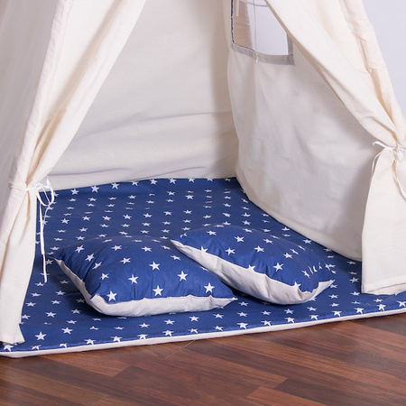 Tipi Zelt Kinderzelt Spielzelt m. Bodenmatte 2 Kissen, Sternenmuster